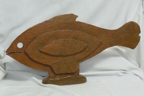 poisson plat - Sculpture - Moixart May