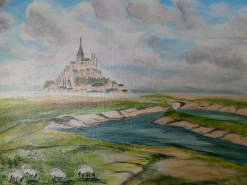 Mont saint michel au printemps - Peinture - anni