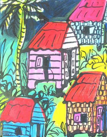 L'artiste MARIE INDIGO - Quatre cases et un cocotier