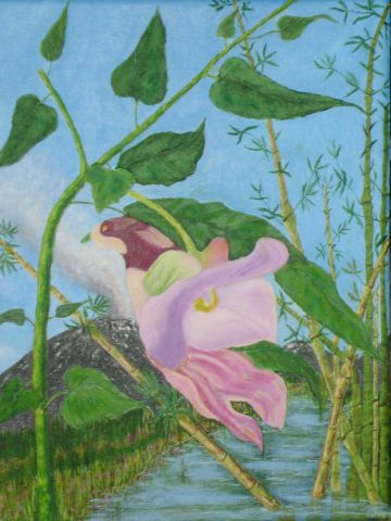 fleur oiseau - Peinture - bdan