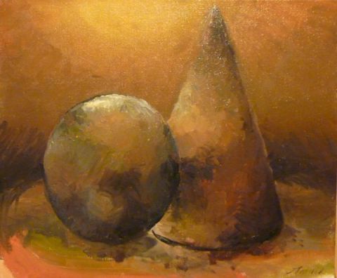boule et cone - Peinture - Simon MARAIS