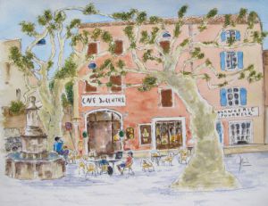 Voir le détail de cette oeuvre: La Place de Villedieu (2) (Provence)
