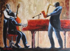 Voir cette oeuvre de annie gourden: les musiciens de jazz