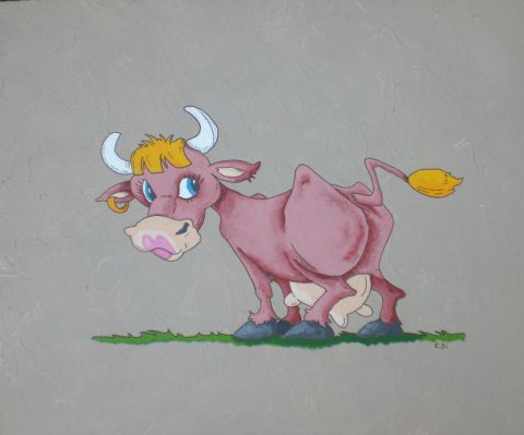 La Vache!! - Peinture - christophe dikant