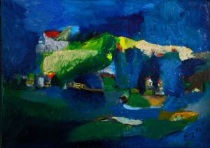 Voir cette oeuvre de Albert Enz: Vallée de Chambery en bleu