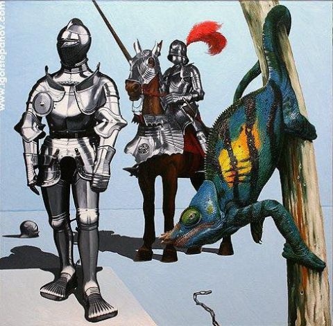 Chevaliers et Dragon - Peinture - Igor Stepanov