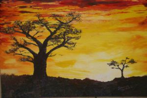 Peinture de Dominique Taillandier: Baobab