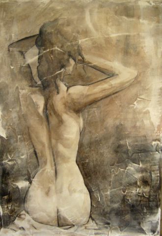 L'artiste Emmanuel Roussel - nu a fresco
