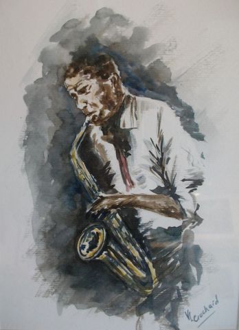 le saxophoniste - Peinture - valerie CROCHARD
