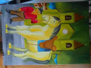Voir le détail de cette oeuvre: A cheval ... D'après Botero