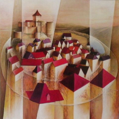 Castelnaud d'en haut - Peinture - Frank GODILLE