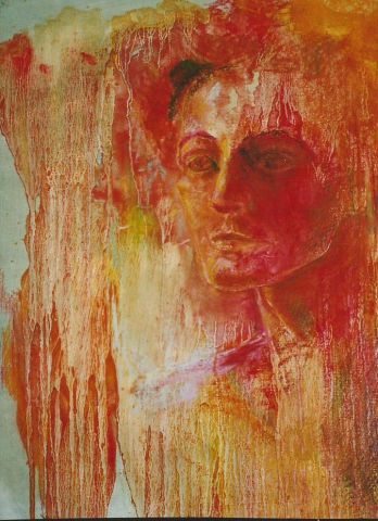 autoportrait rouge - Peinture - hannah