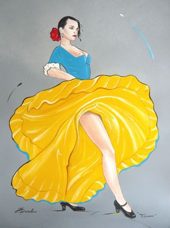 Flamenca - Peinture - MICHEL GAMBIER