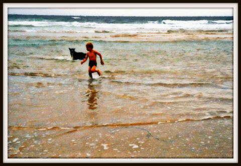 L'enfant à la plage - Art numerique - joflo