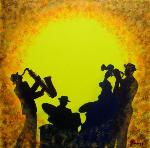 Jazz en feu II - Peinture - Marc PARMENTIER
