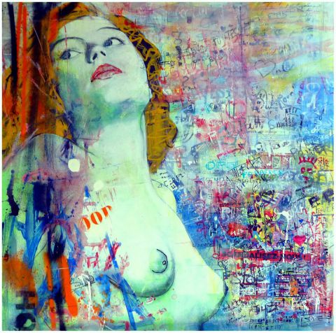 L'artiste jean charles toullec - woman and graffities