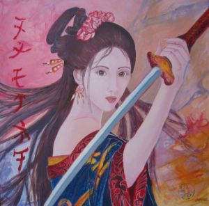Voir cette oeuvre de olivier laplace: tableau samourai femme