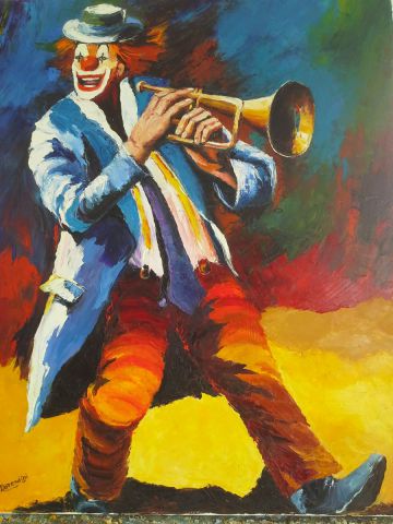 clown à la trompette - Peinture - Dany MARCODINI