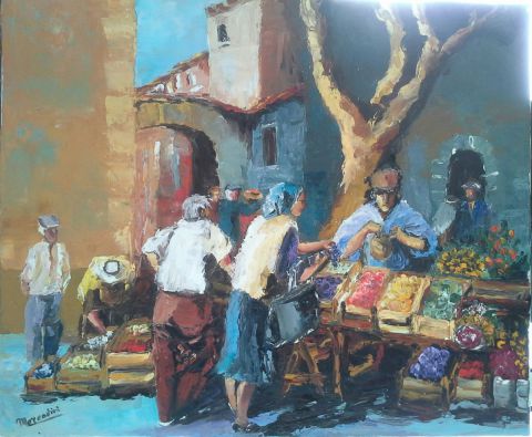 le marché - Peinture - Dany MARCODINI