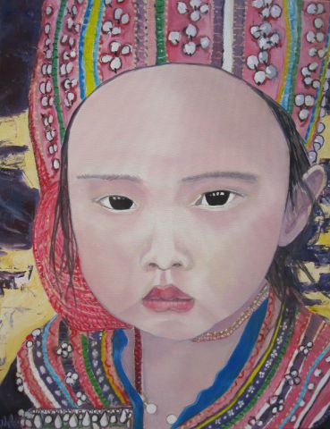 portrait tibetain - Peinture - olivier laplace