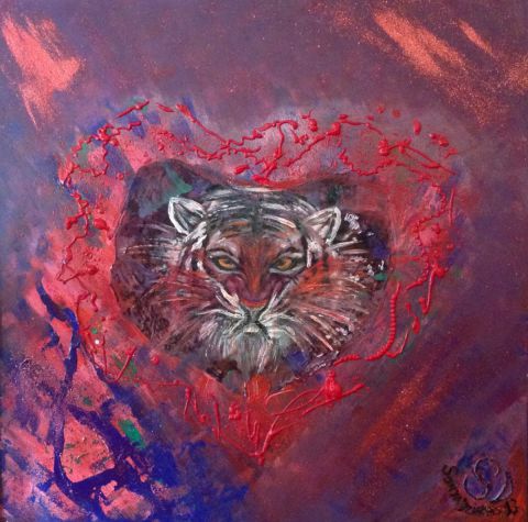 Tiger Heart - Peinture - SONYA DZIABAS
