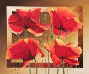 Peinture de Frank GODILLE: Parade de Coquelicots