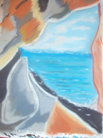 L'artiste stephane thery - falaise à belle ile en mer