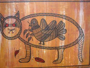 Peinture de ANTOINE MELLADO: le chat gourmand -3