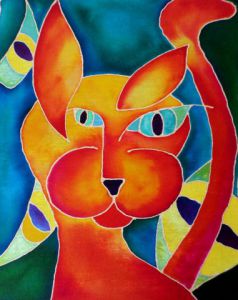 Voir cette oeuvre de catherine vaganay metal sculpture: Psychedelic Cat Serie: I See You Cat