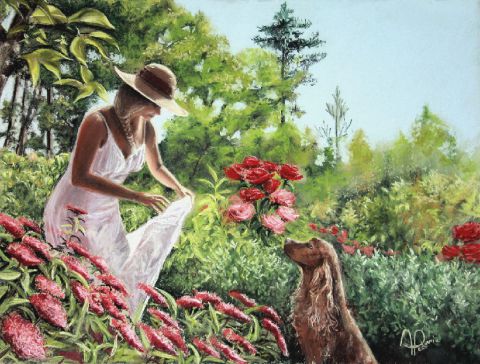 L'artiste ALAIN PESTOURIE - L'Eté au Jardin