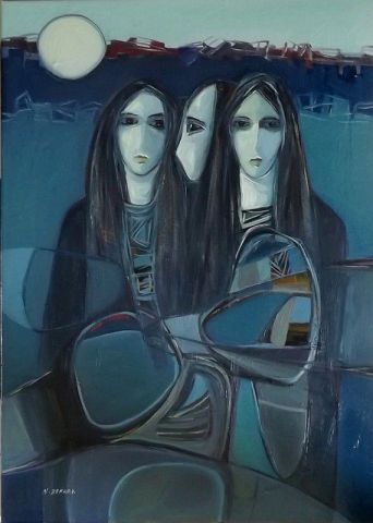 Femmes de lune - Peinture - Noureddine ZEKARA  