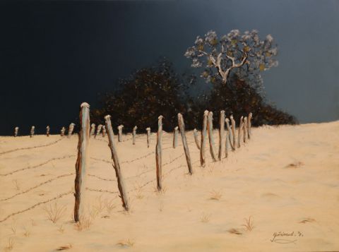 L'artiste Etienne Guerinaud  - Paysage hivernal, 