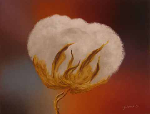 Fleur de coton - Peinture - Etienne Guerinaud 