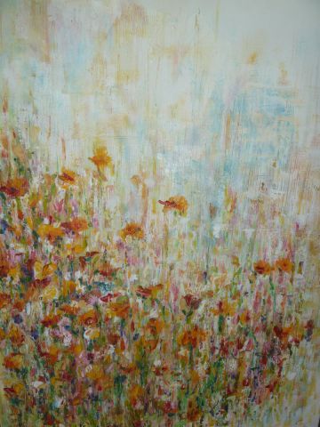 Flower field - Peinture - Cate Evans