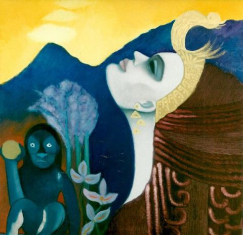 L'artiste Monique Bossicart - LEGENDE ANTIQUE (hommage à Gauguin)