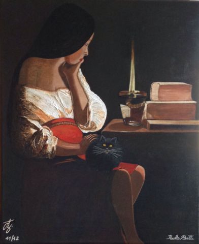 Femme à la bougie interprétation  - Peinture - Paola Billi