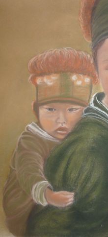 Enfant h'mong - Peinture - Joelle Magne