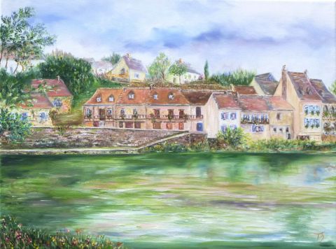 La Dordogne à Argentat - Peinture - Daniele KECHIDI
