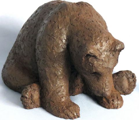 OURS CURIEUX - Sculpture - SANDRINE MESNIL