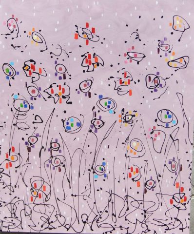 fleurs rythmiques - Peinture - carole zilberstein