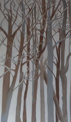 forêt d'hiver - Peinture - CJ
