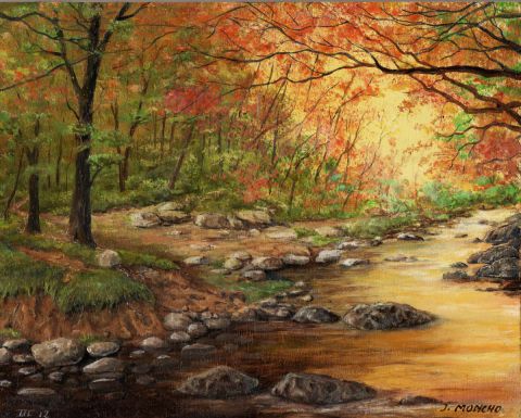 La rivière dorée - Peinture - Jacques MONCHO