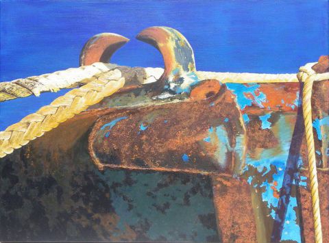 Détail de barge - Peinture - Michel Godard