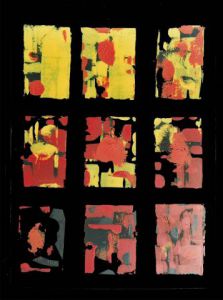 Peinture de DS Tounzy: grande abstraction en gamme de rouge 