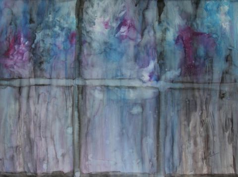 PLUIE et ORAGE derrière les vitres - Peinture - Jeannette ALLARY