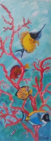 Entre les coraux - Peinture - Catherine Dutailly