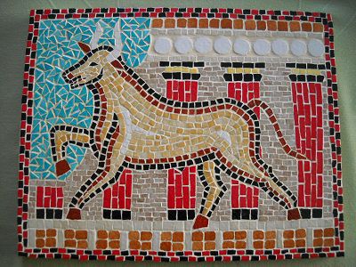 L'artiste CHRISMOSAIC - Taureau à Cnossos