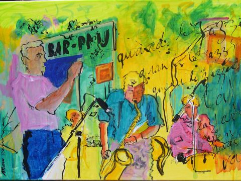 jazz aux terrasses - Peinture - marie