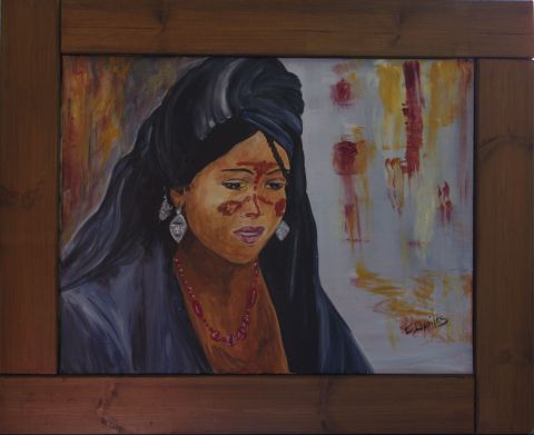 portrait femme mauresque - Peinture - CHRISTINE DAVILES
