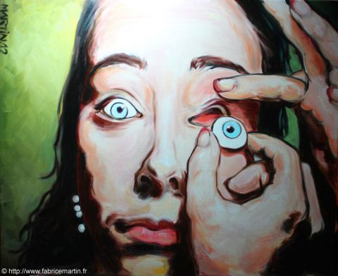 One-eyed girl  - Peinture - Fabrice MARTIN
